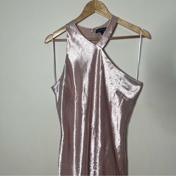 Banana Republic Women’s Pink Hammered Satin One-Shoulder Racerback Dress Sz 10 - Picture 9 of 12